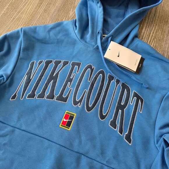 Nike Court Heritage Tennis Hoodie Dri-Fit Fleece Men's Small S Blue FQ2093-402 - Picture 3 of 16